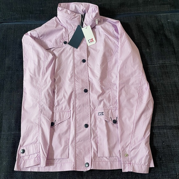 NWT CutterBuck purple gingham wind jacket - Picture 2 of 7